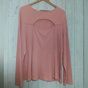 Shein Curve peach ribbed cutout top sz 5x